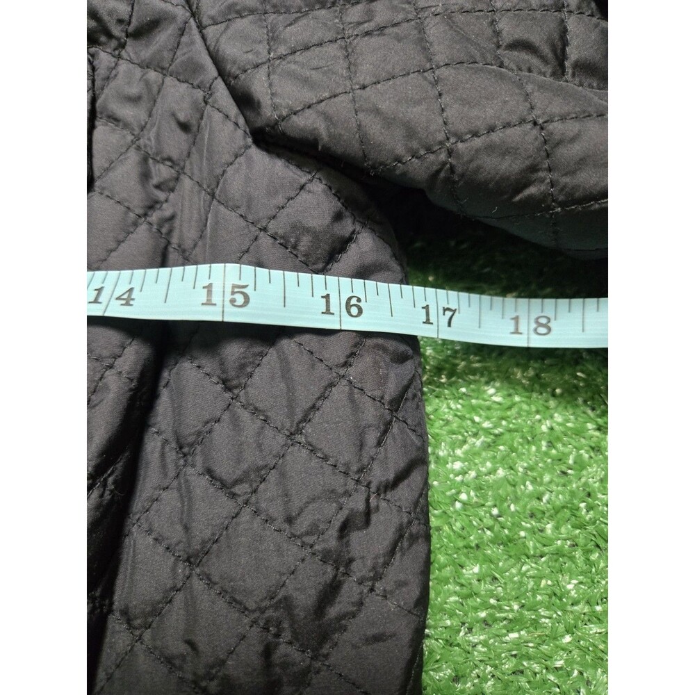 Tory Burch Quilted Jacket Black Gold Logo Buttons Women's Size 2 23081574 - Picture 10 of 12